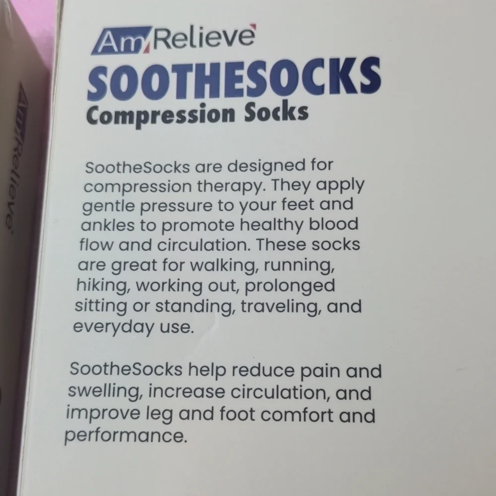 Soothesocks Amrelieve 2 Pack White Compression Socks size L/XL